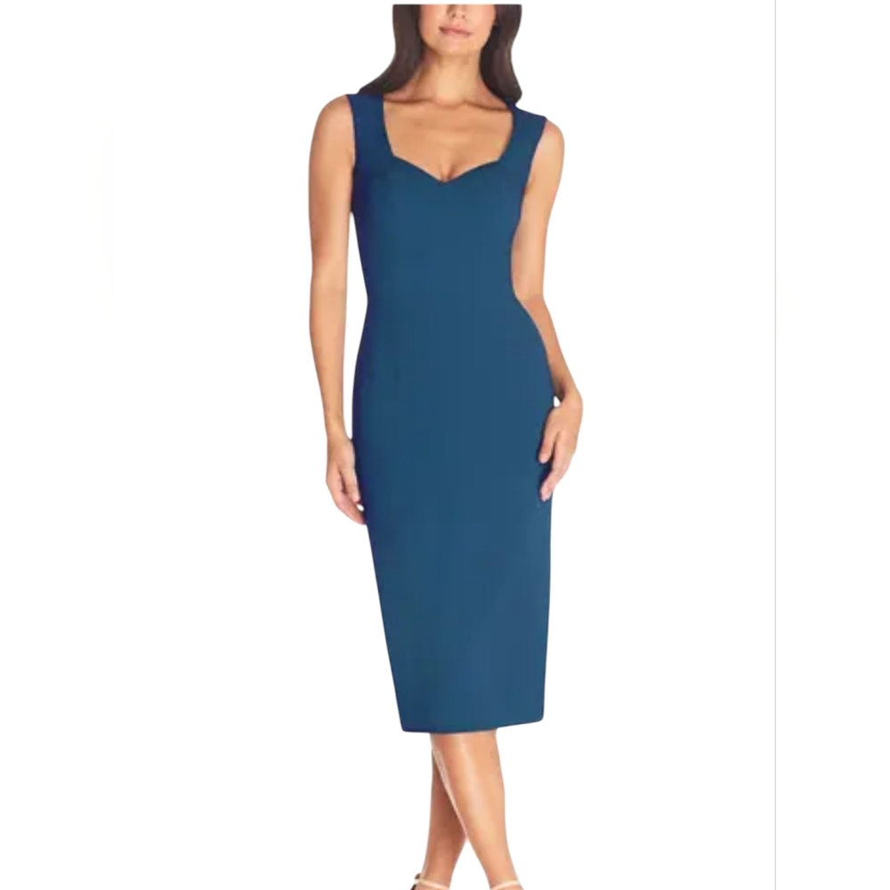 Dress The Population Elle Sweetheart Neck Sheath Midi Dress . Size Large